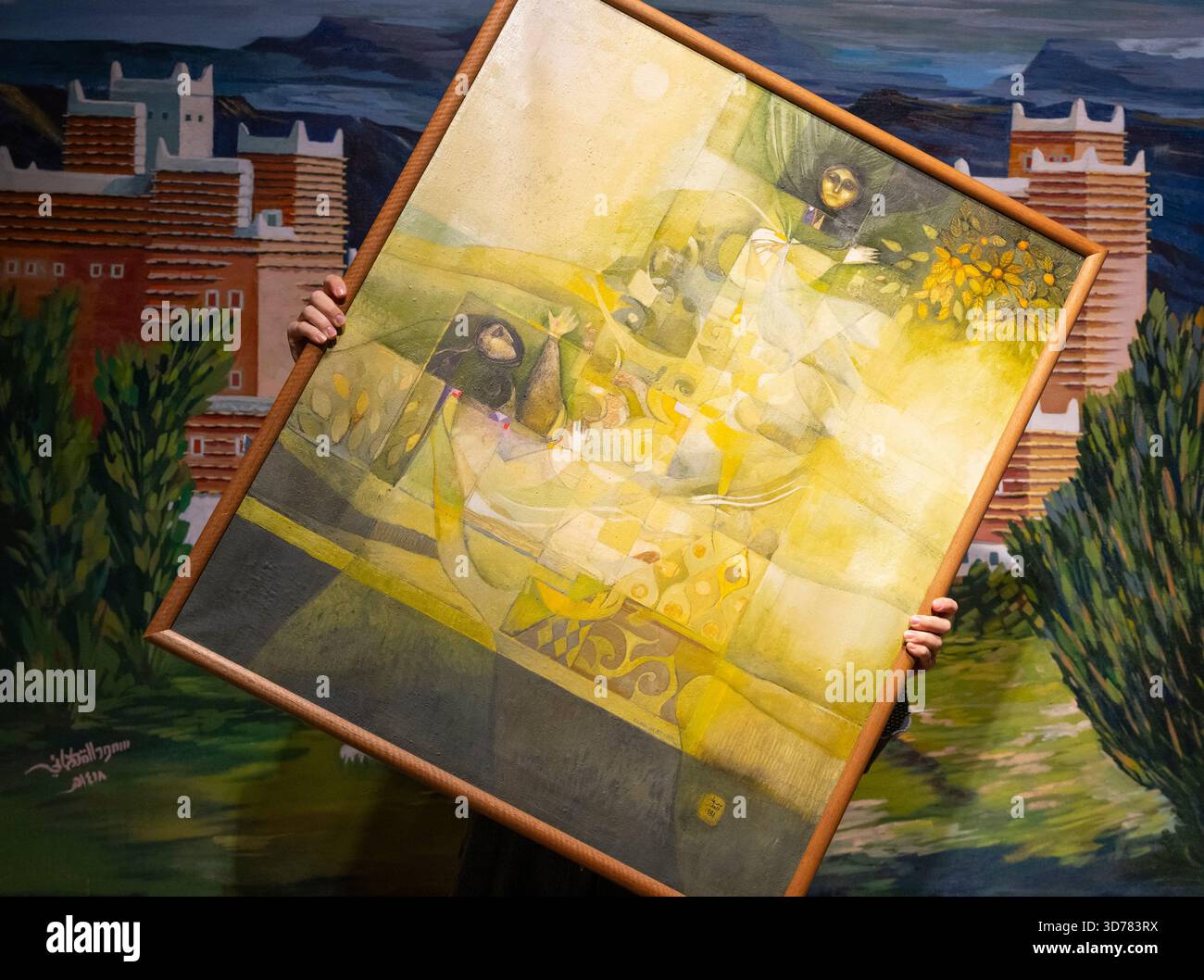 Bonhams, Londra, Regno Unito. 24 novembre 2025. L'asta Bonhams Modern and Contemporary Middle Eastern Art si svolge il 25 novembre. Le attrazioni principali includono: Suad al Attar (Iraq, B. 1942), canzone orientale II. Stimare £ 15.000 - £ 25.000. Crediti: Malcolm Park/Alamy Live News Foto Stock