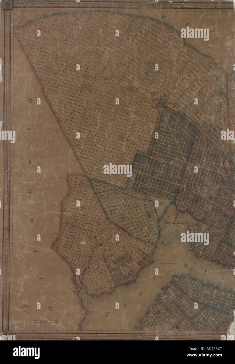 Mappa della città di Brooklyn come stabilito dai commissari, 1851., 1851., New York. Editore, J. H. Colton, Brooklyn (New York, N.Y.)., 1 mappa su 2 fogli; col. 112 x 81 cm Foto Stock