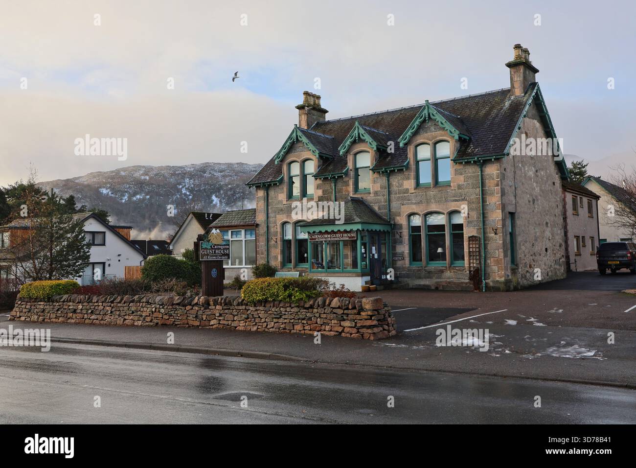 Esterno del Cairngorm Guest House Aviemore Scozia novembre 2025 Foto Stock