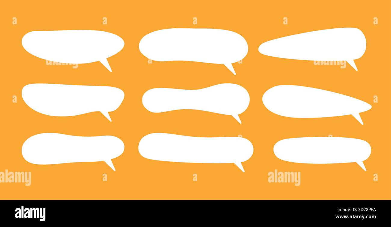 Una raccolta di bolla bianca astratta visualizzata su uno sfondo blu brillante. Illustrazione Vettoriale