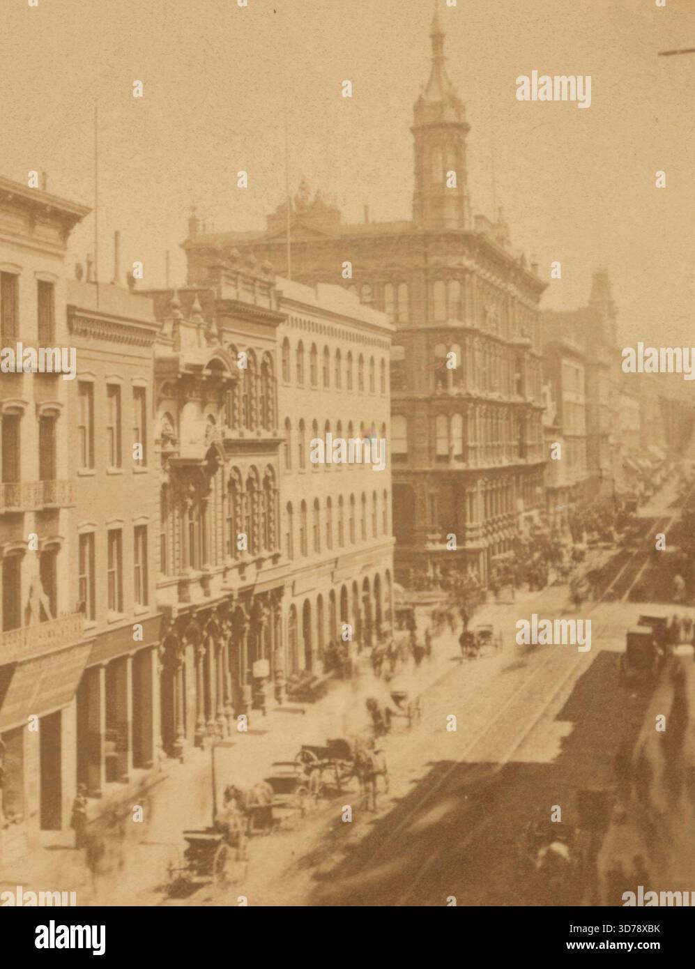 Montgomery Street, San Francisco. Continent Stereoscopic Company., 1850 - 1930, 1885. California, San Francisco. Strade, edifici commerciali. Stampe di albume Foto Stock