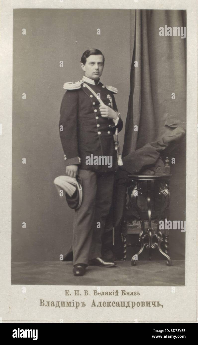 E.I.V. Velikii Kniaz' Vladimir Aleksandrovich, 1865. Inoltre, Granduca Vladimir Aleksandrovich., 1865., S.-Petersburg. Editore, Izdavaemyĭ G. Den,erom. Celebrità, Russia. Vladimir Aleksandrovich, Granduca di Russia, 1847-1909 Foto Stock