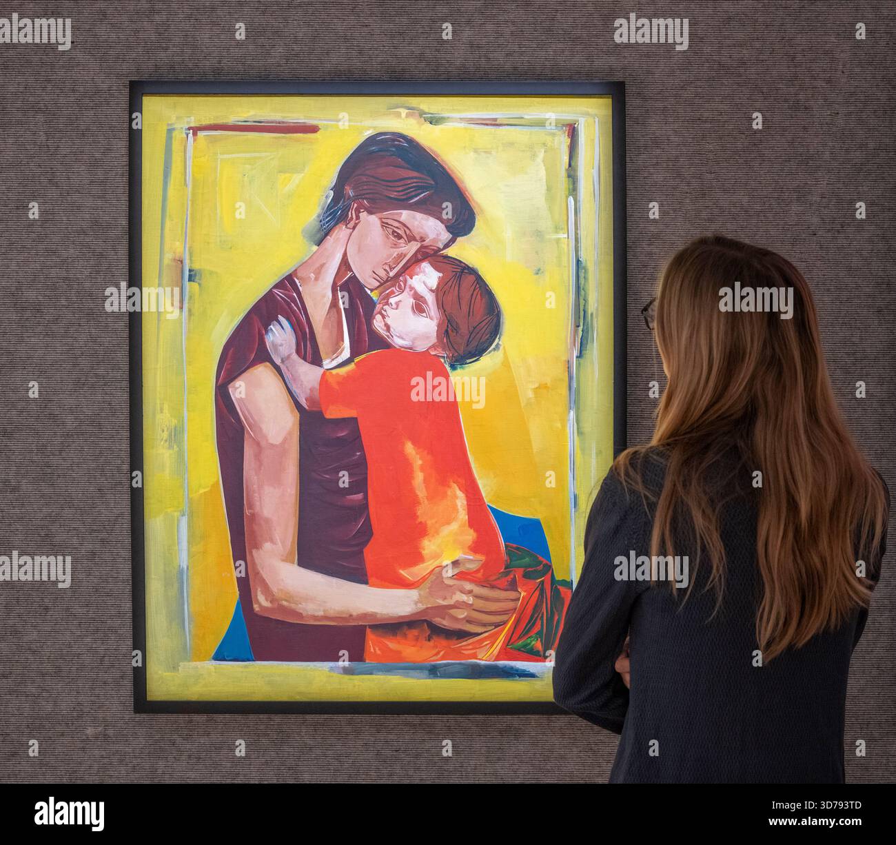 Bonhams, Londra, Regno Unito. 24 novembre 2025. L'asta Bonhams Modern and Contemporary Middle Eastern Art si svolge il 25 novembre. Le attrazioni principali includono: Mahmoud Sabri (Iraq, 1927-2012), madre e bambino. Stimate tra £ 100.000 e £ 150.000. Crediti: Malcolm Park/Alamy Live News Foto Stock