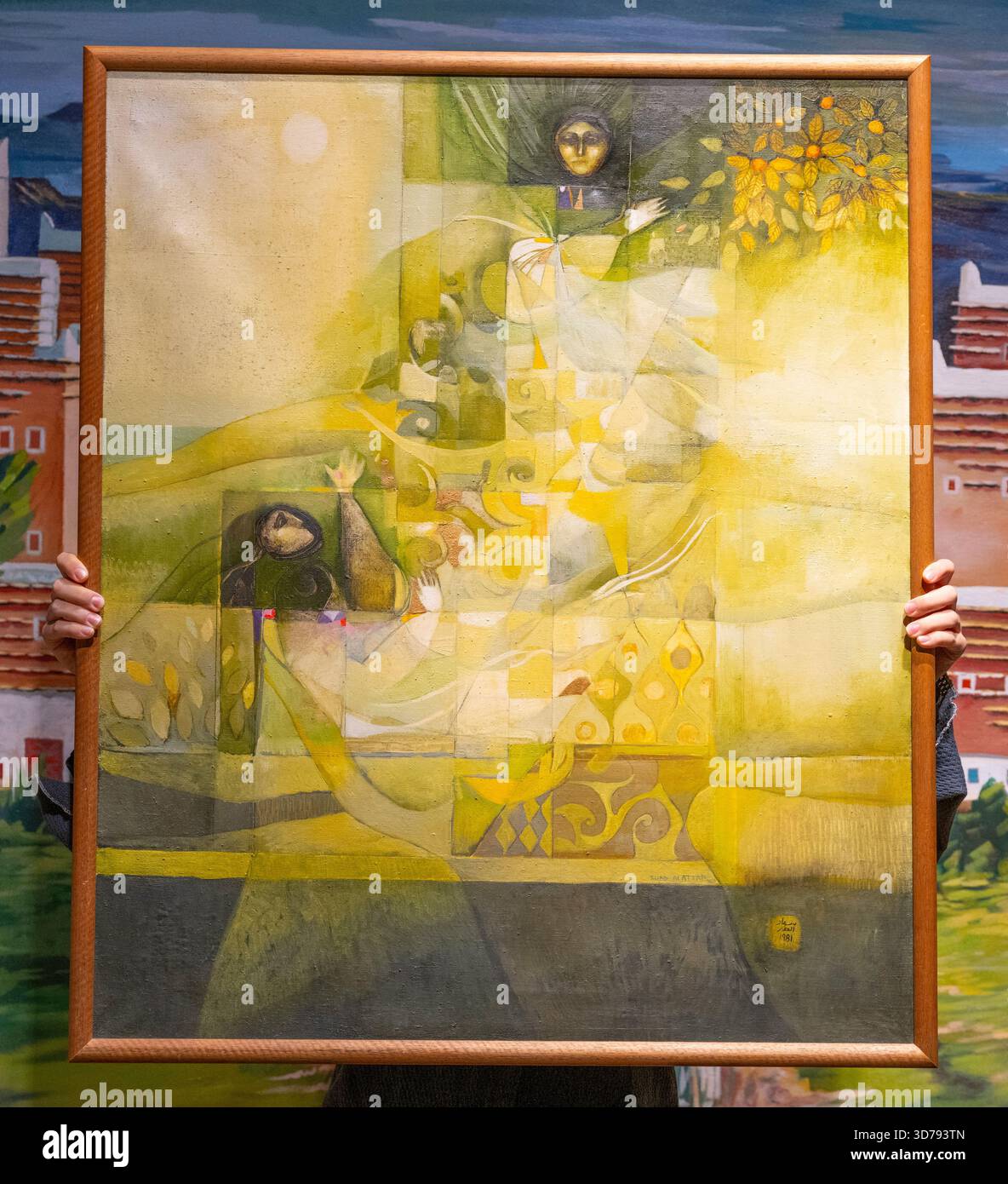 Bonhams, Londra, Regno Unito. 24 novembre 2025. L'asta Bonhams Modern and Contemporary Middle Eastern Art si svolge il 25 novembre. Le attrazioni principali includono: Suad al Attar (Iraq, B. 1942), canzone orientale II. Stimare £ 15.000 - £ 25.000. Crediti: Malcolm Park/Alamy Live News Foto Stock