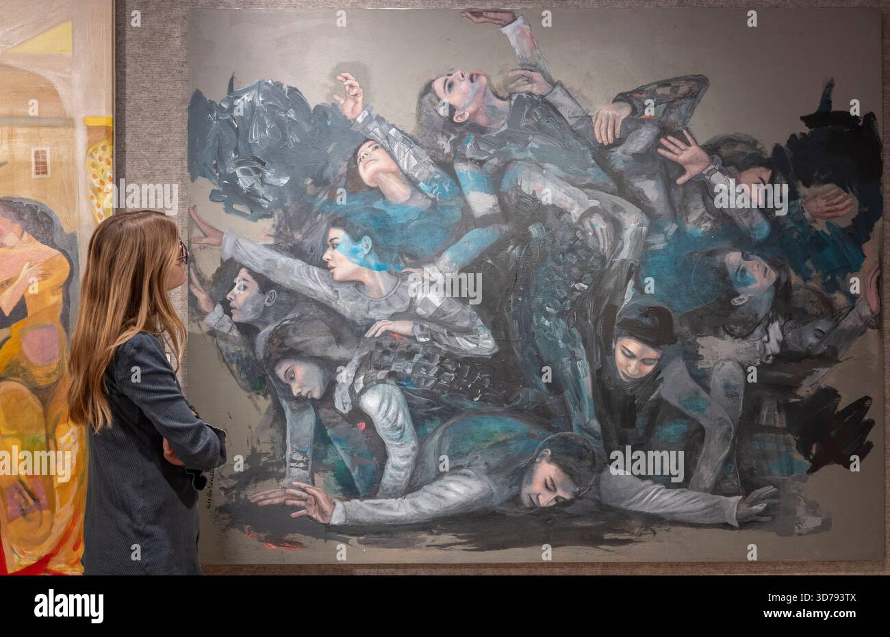 Bonhams, Londra, Regno Unito. 24 novembre 2025. L'asta Bonhams Modern and Contemporary Middle Eastern Art si svolge il 25 novembre. I punti salienti includono: Rula Abu Saleh (Siria, B. 1983), speranza e disperazione. Stimate tra £ 18.000 e £ 25.000. Crediti: Malcolm Park/Alamy Live News Foto Stock
