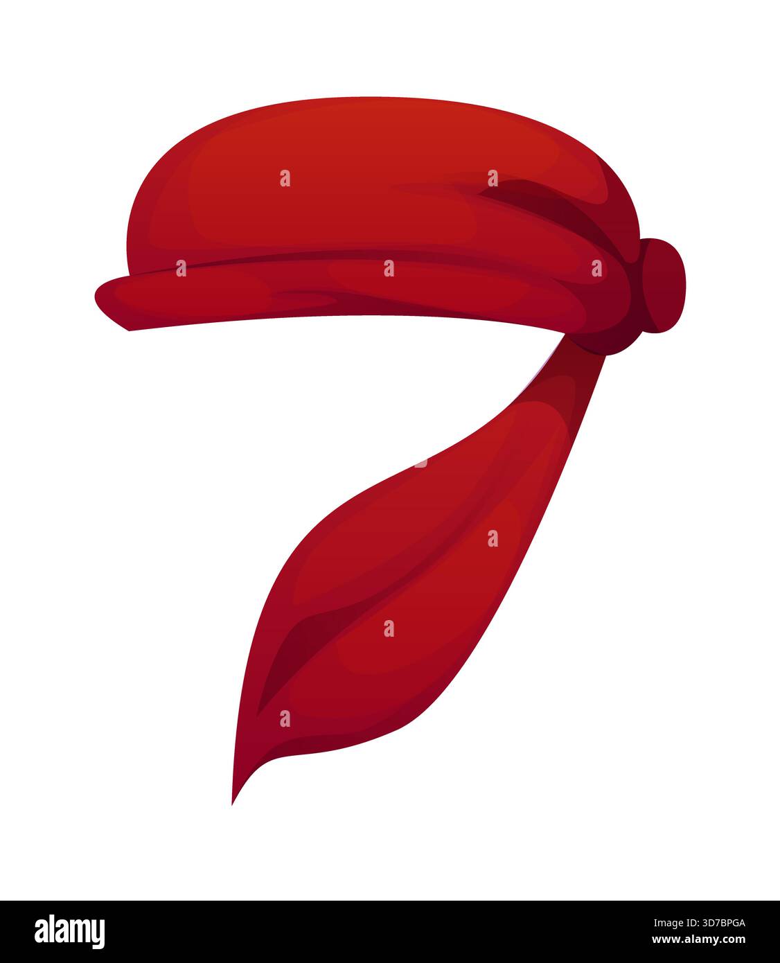 Font pirati, cartoni animati corsari caraibici carattere o tipo, vettore numero 7 sette. Carattere pirata caraibico del corsaro bandana kerchief per il tipo di carattere marino e tipografia medievale marittima Illustrazione Vettoriale