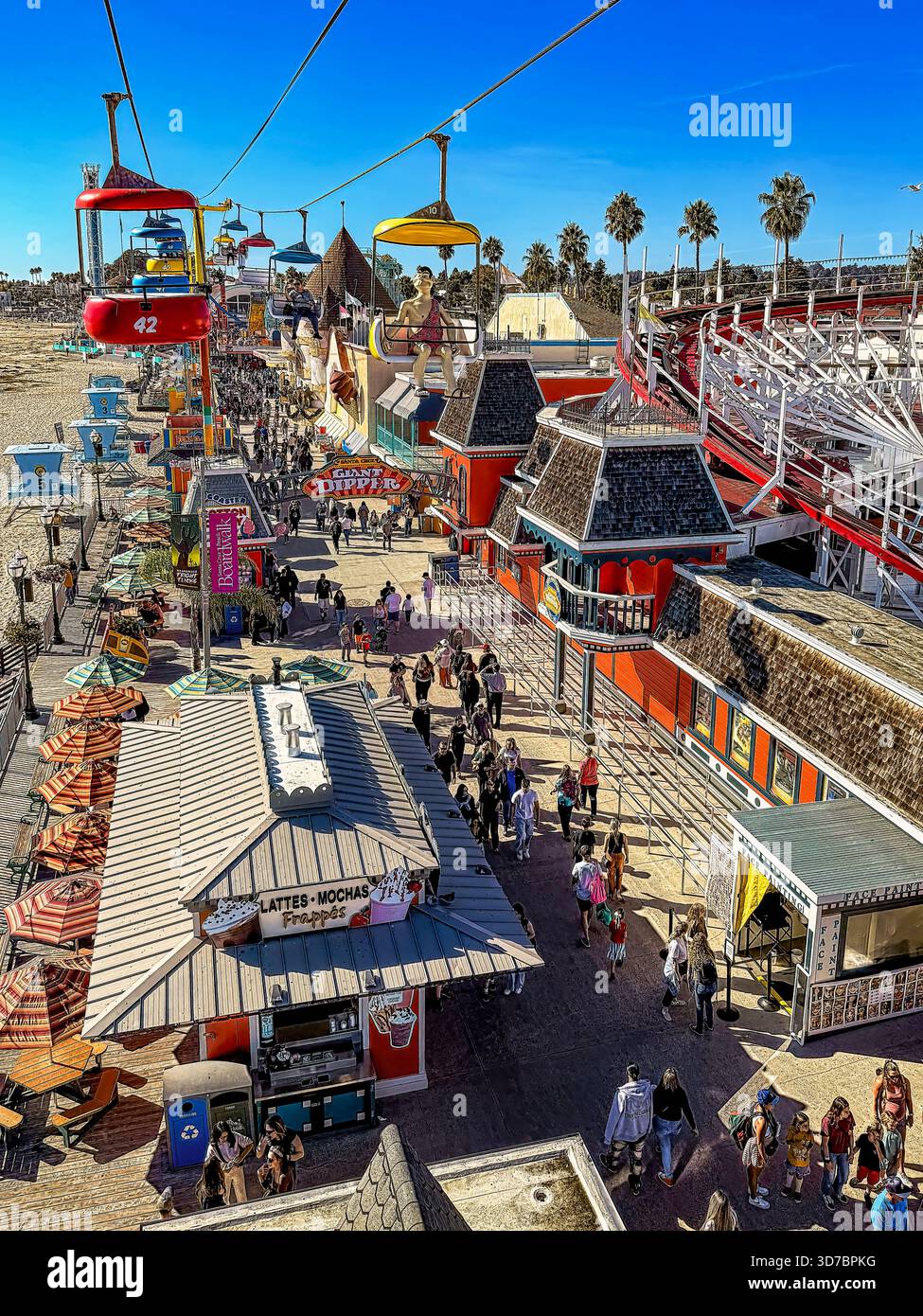 Vista dal giro in funivia sul lungomare di Santa Cruz. Foto Stock