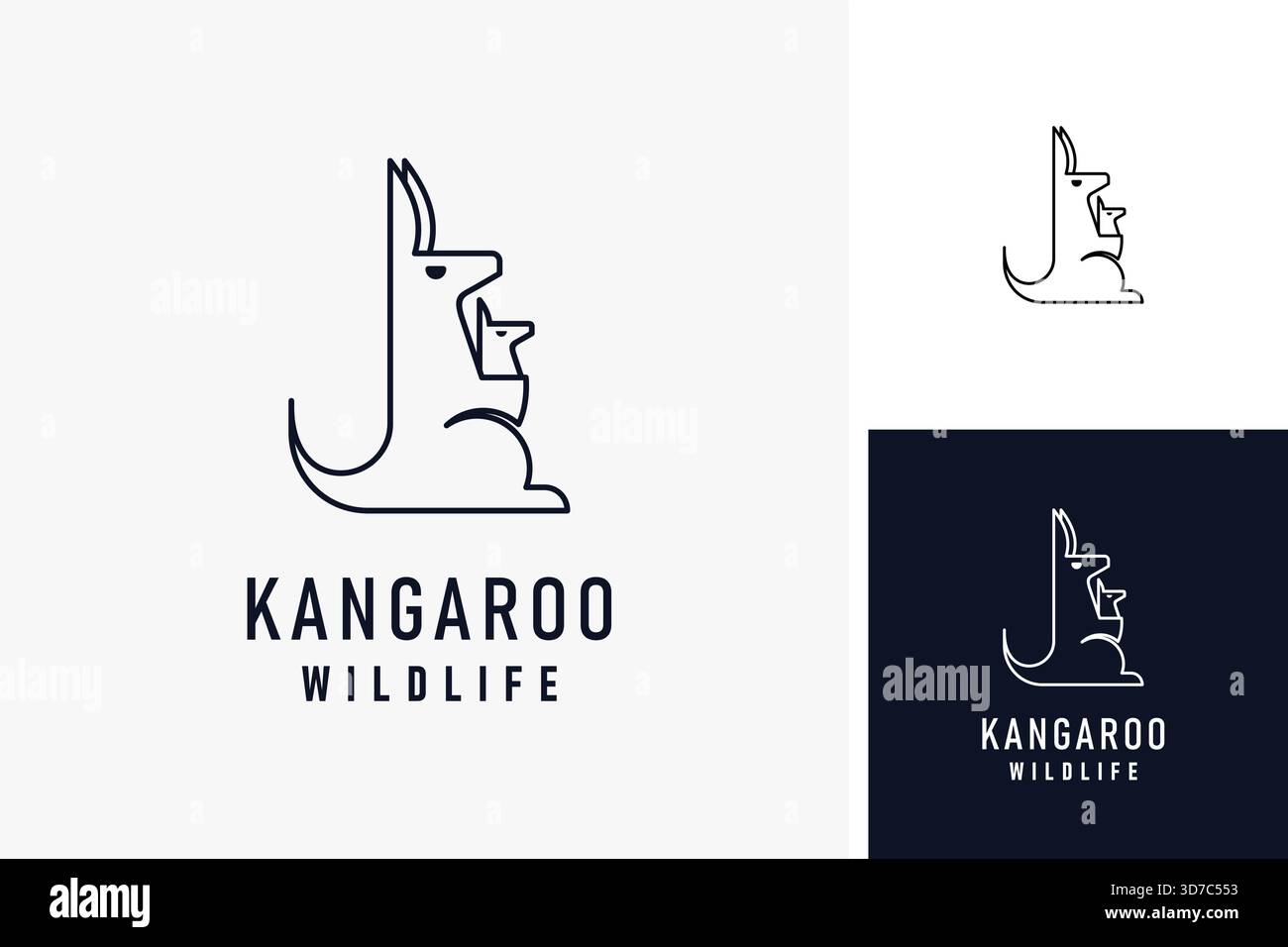 Design dell'icona con il logo Kangaroo Illustrazione Vettoriale