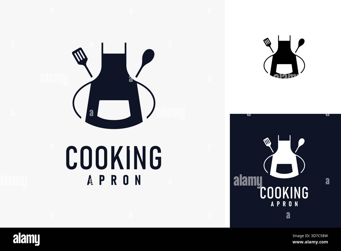 Logo grembiule da cucina, simbolo icona design Illustrazione Vettoriale