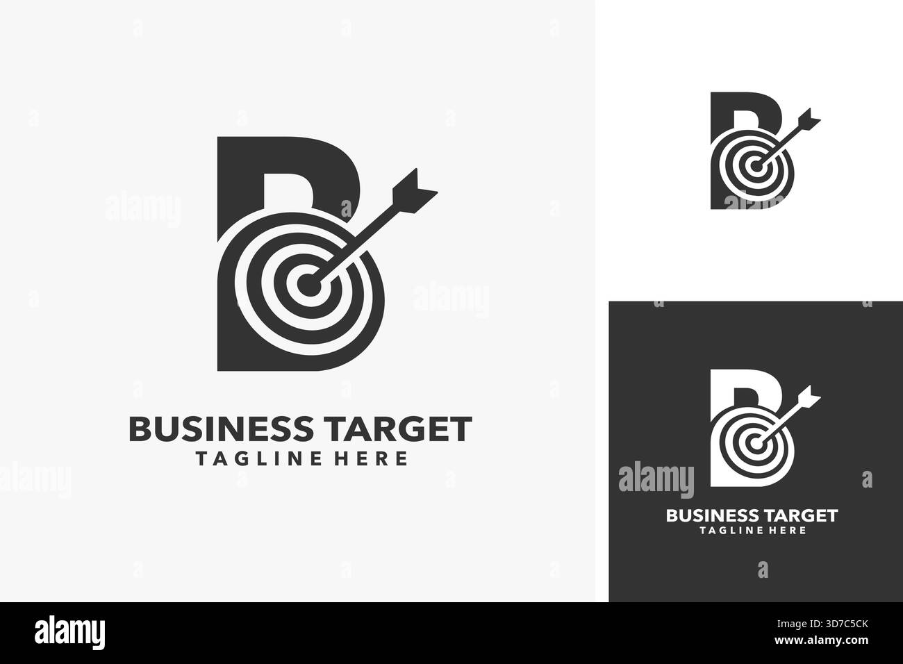 Lettera B per il design del logo target aziendale Illustrazione Vettoriale