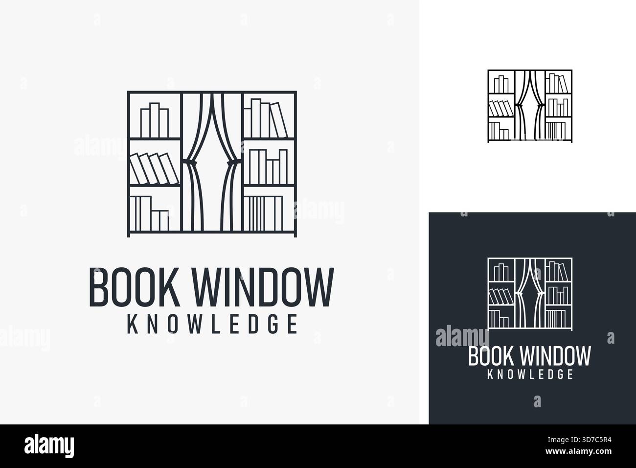 Il design del logo dei libri è una vetrina per il mondo Illustrazione Vettoriale
