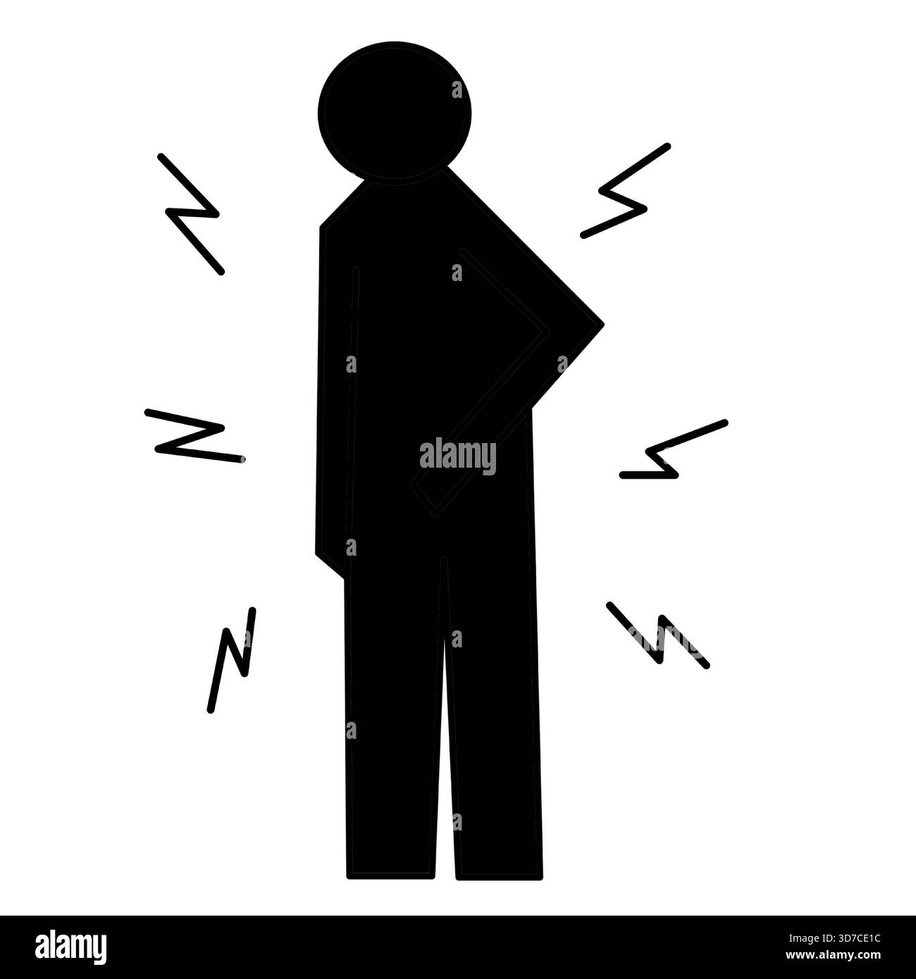 silhouette umana che soffre di dolore corpo completo dolore icona medica silhouette Illustrazione Vettoriale