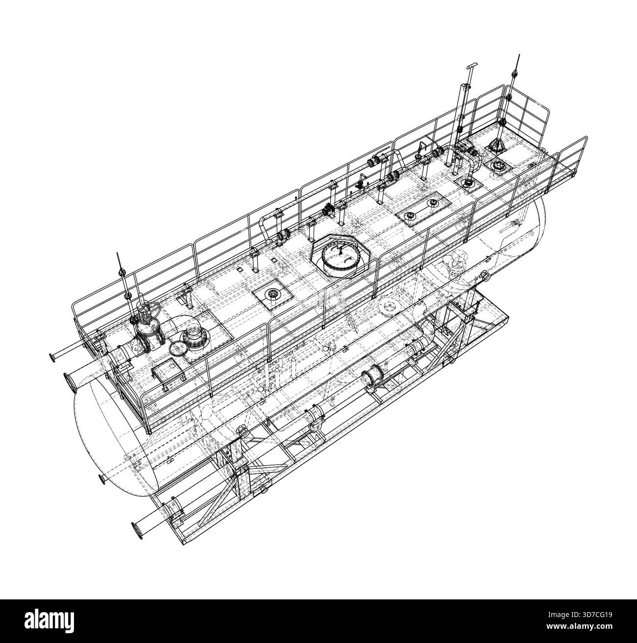 Struttura a reticolo dettagliata della struttura industriale. Vettore Illustrazione Vettoriale