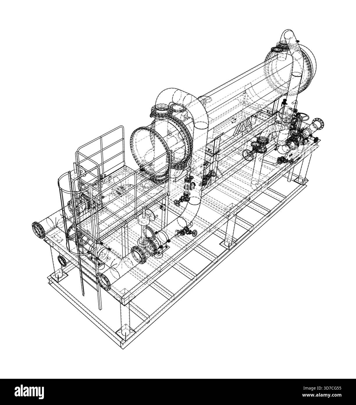 Progettazione di strutture a reticolo per apparecchiature industriali. Vettore Illustrazione Vettoriale