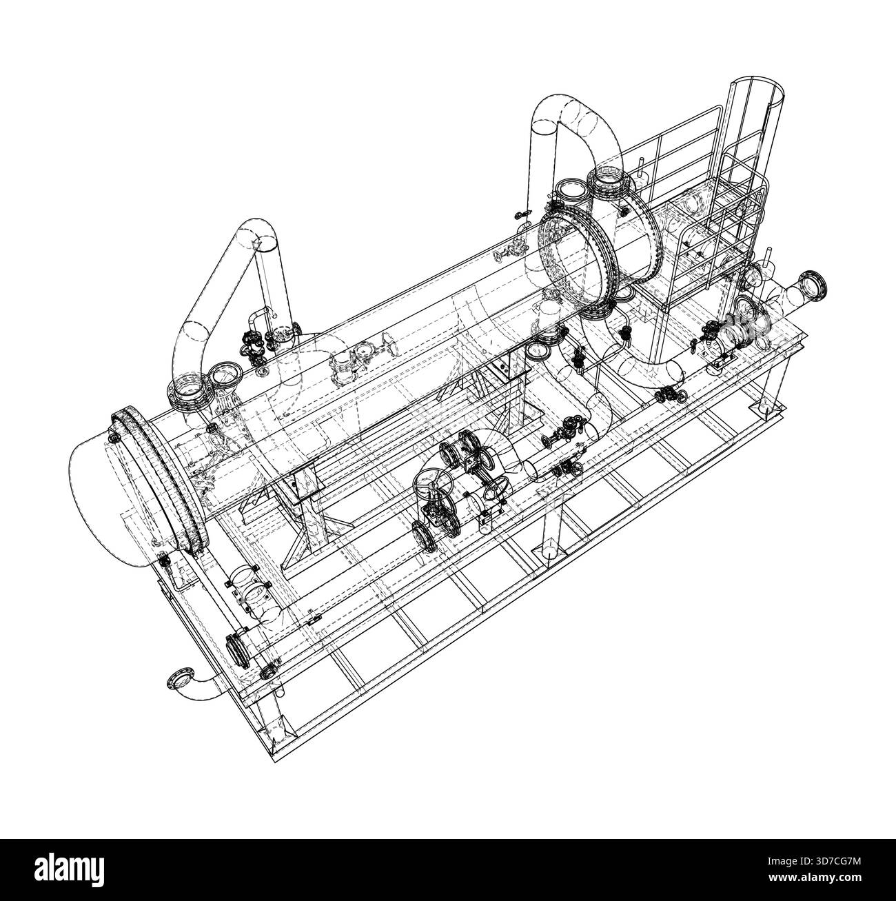 Progettazione di strutture a reticolo per apparecchiature industriali. Vettore Illustrazione Vettoriale