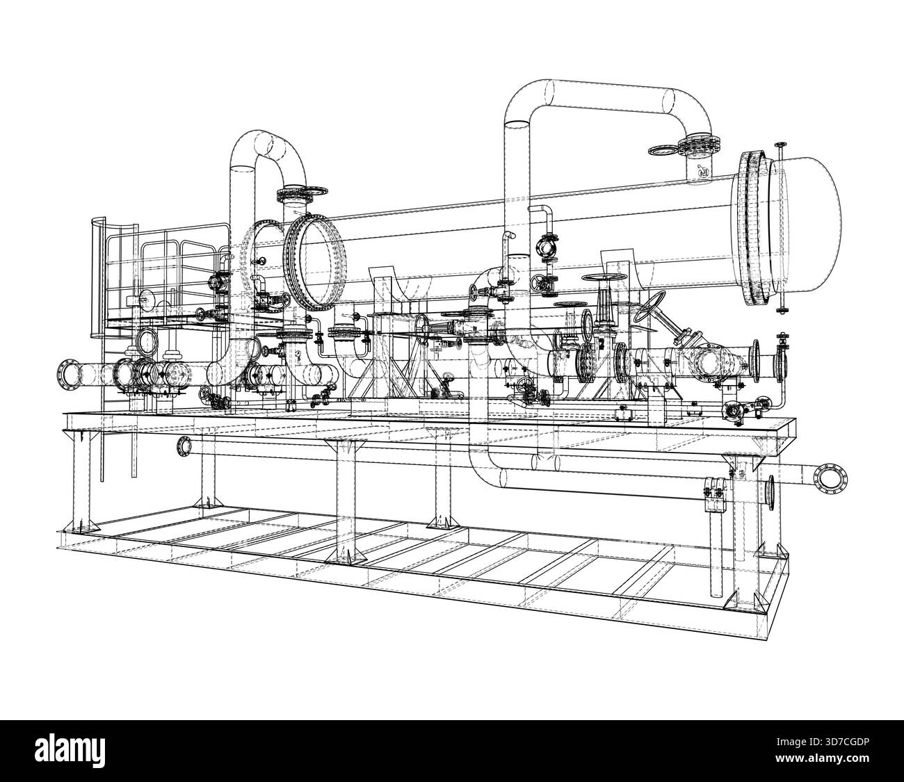 Progetto di macchinari industriali. Vettore Illustrazione Vettoriale