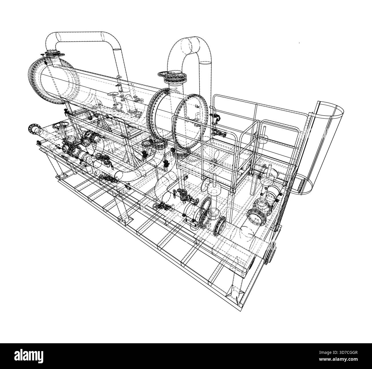 Progettazione di strutture a reticolo per apparecchiature industriali. Vettore Illustrazione Vettoriale
