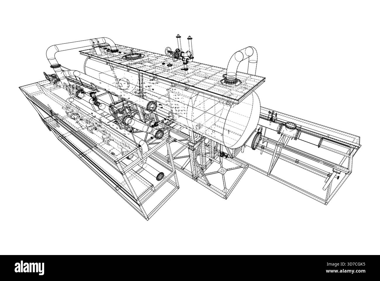 Progetto di macchinari industriali. Vettore Illustrazione Vettoriale