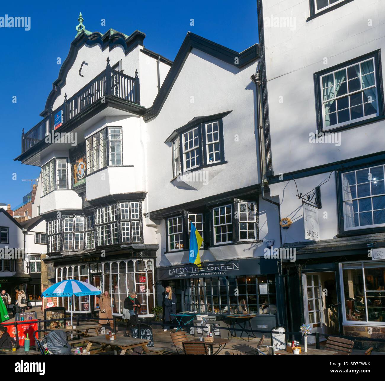 Mol's Coffee House, edificio storico classificato Grade i, Cathedral Close, Exeter, Devon, Inghilterra, Regno Unito c 1596 Foto Stock