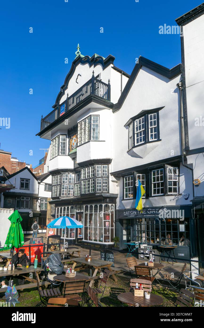 Mol's Coffee House, edificio storico classificato Grade i, Cathedral Close, Exeter, Devon, Inghilterra, Regno Unito c 1596 Foto Stock