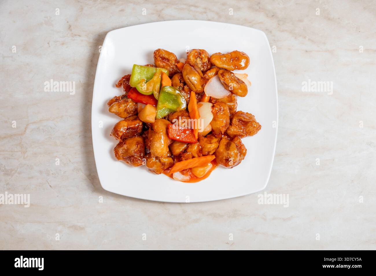 Dolce e aspro la carne di maiale Foto Stock