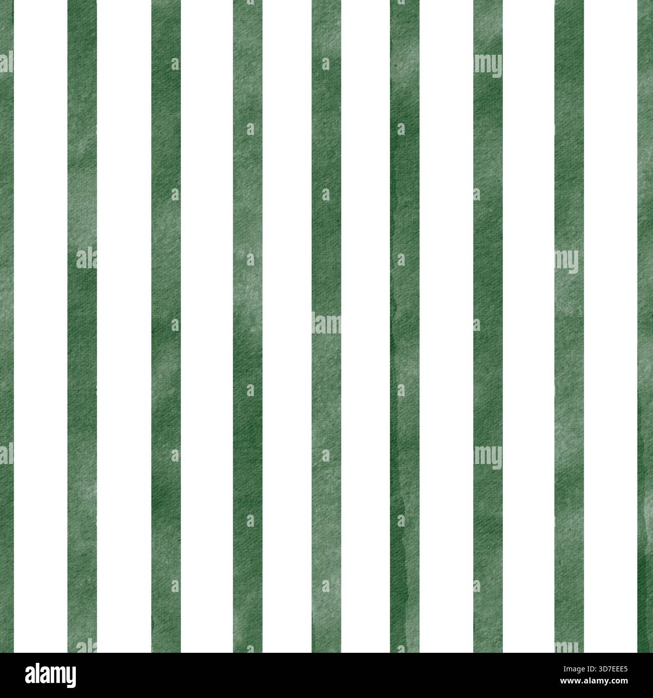Motivo a righe verdi senza cuciture in stile acquerello. Design semplice e fresco, perfetto per tessuti, carta da imballaggio, cancelleria e arredamento. Foto Stock