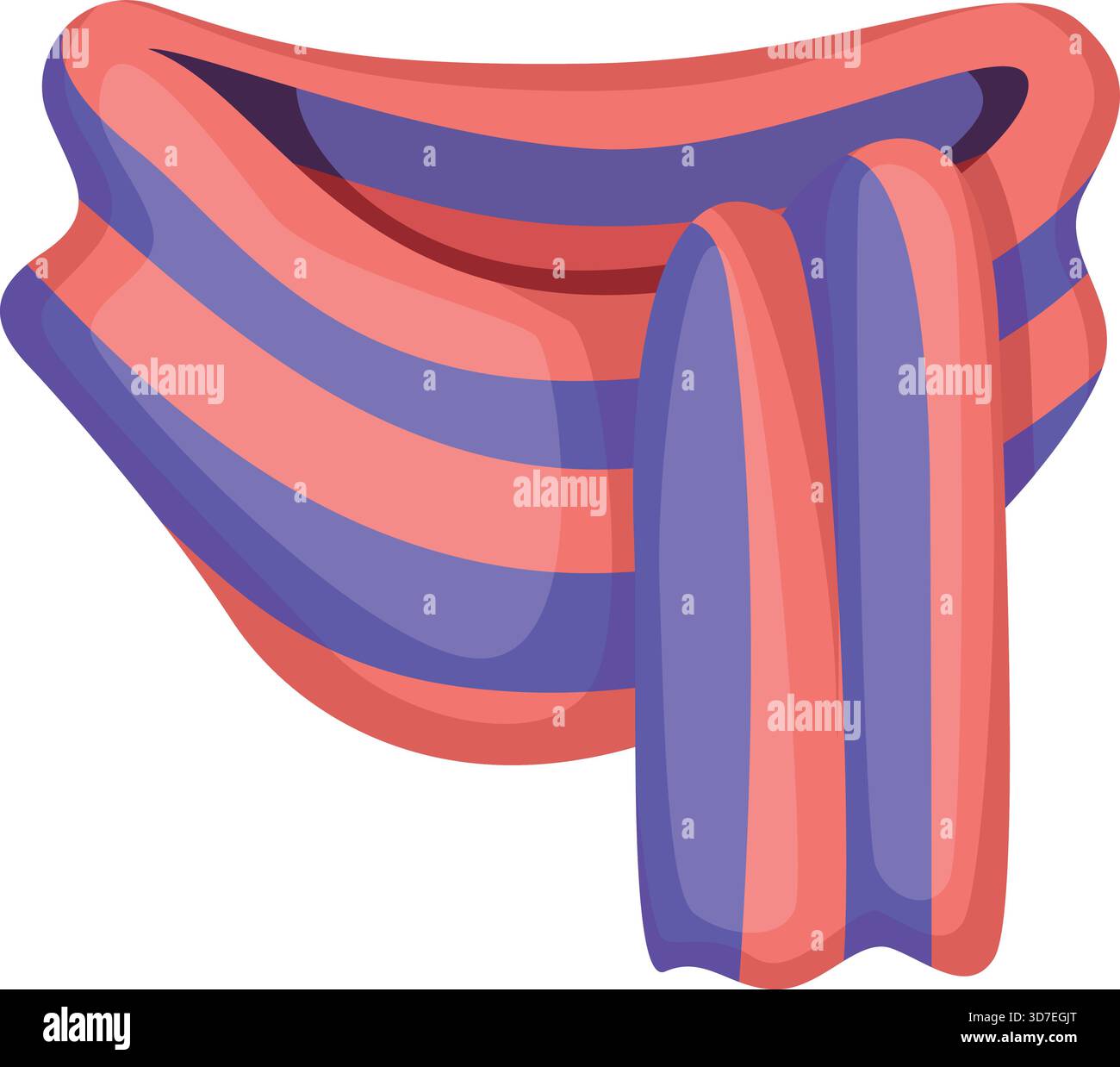 Viene mostrata una sciarpa con una striscia viola e rosa Illustrazione Vettoriale