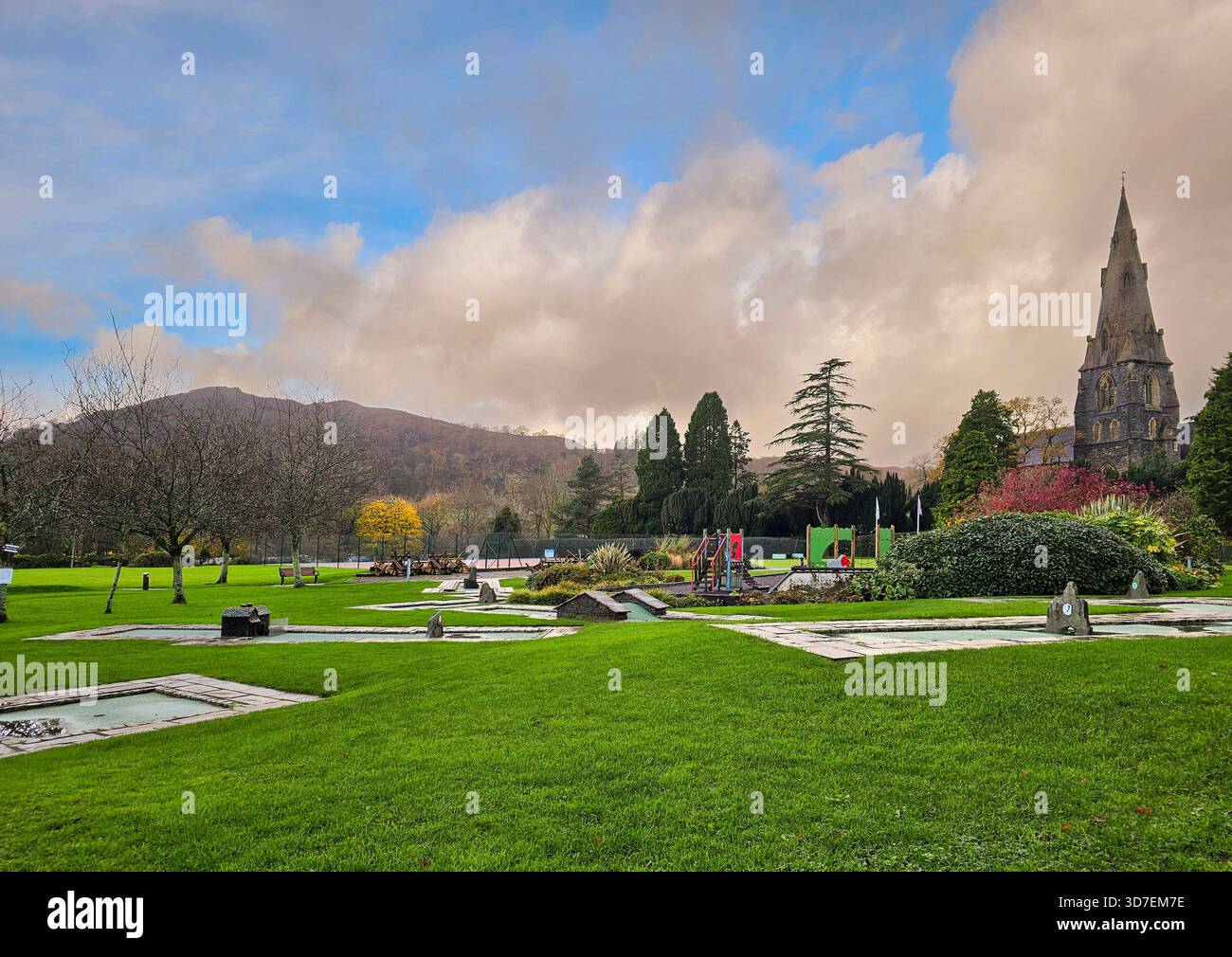 White Platts Recreation Ground, Ambleside, Lake District, Cumbria - Immagine stock catturata con smartphone