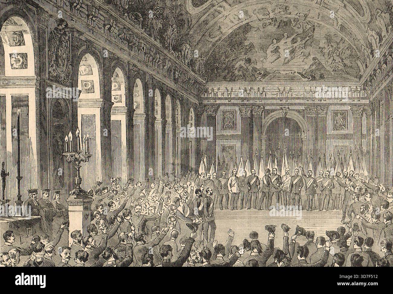 La proclamazione di Guglielmo i come primo imperatore tedesco, il 18 gennaio 1871 Foto Stock