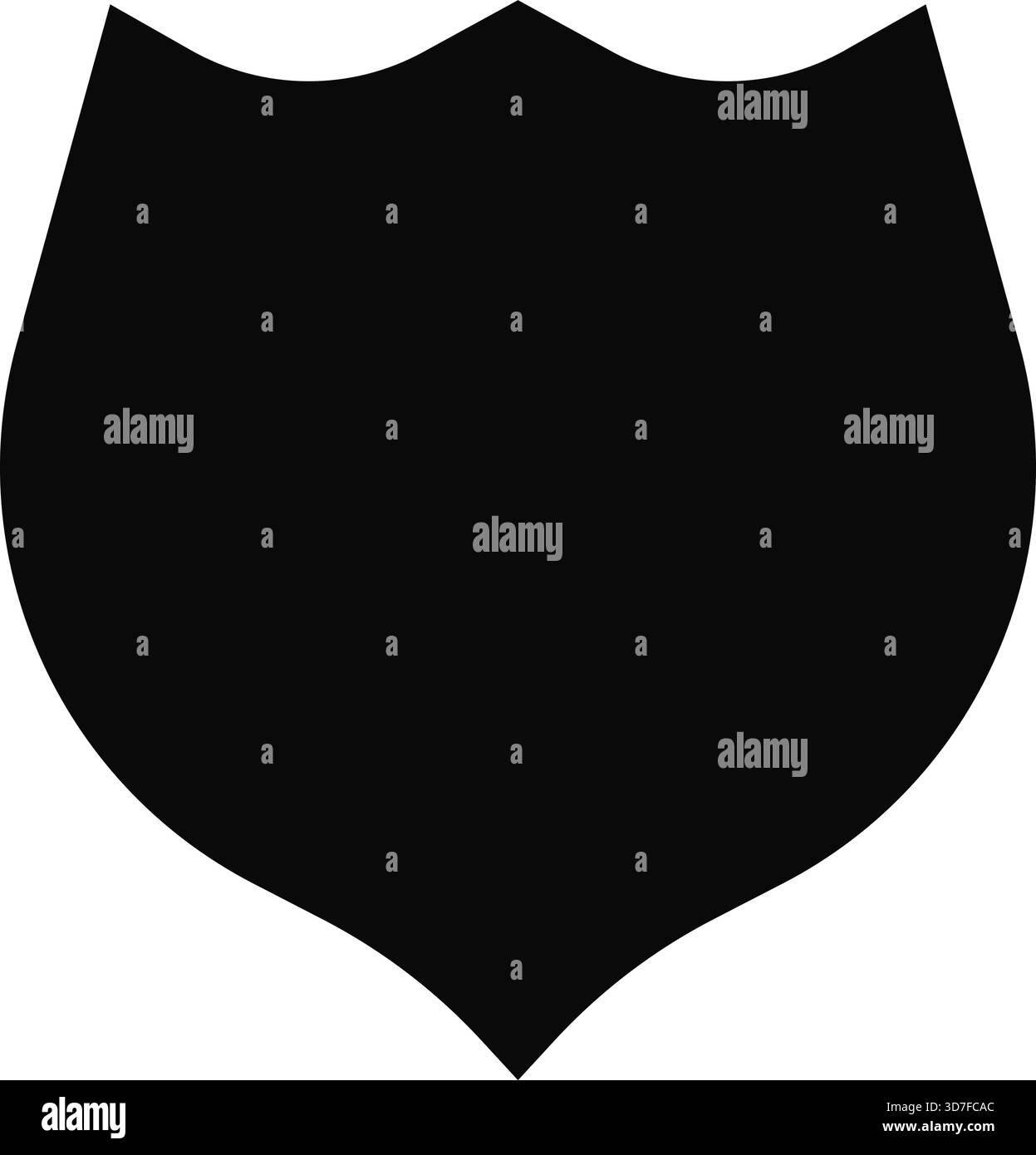 Silhouette nera con scudo decorato con elementi floreali, che fondono design naturali e araldici. Illustrazione Vettoriale