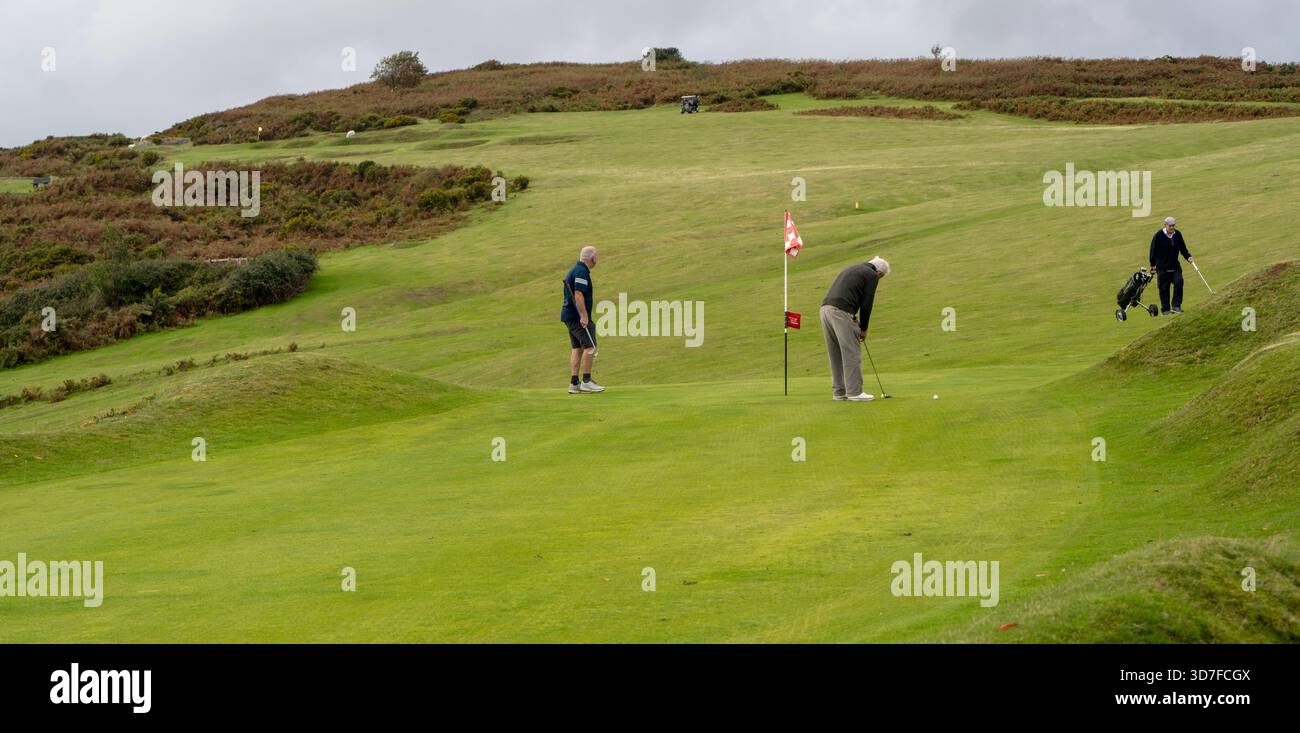 Kington Golf Club, Bradnor Hill, Kington, Herefordshire, Inghilterra, Regno Unito - il campo da golf a 18 buche più alto d'Inghilterra Foto Stock