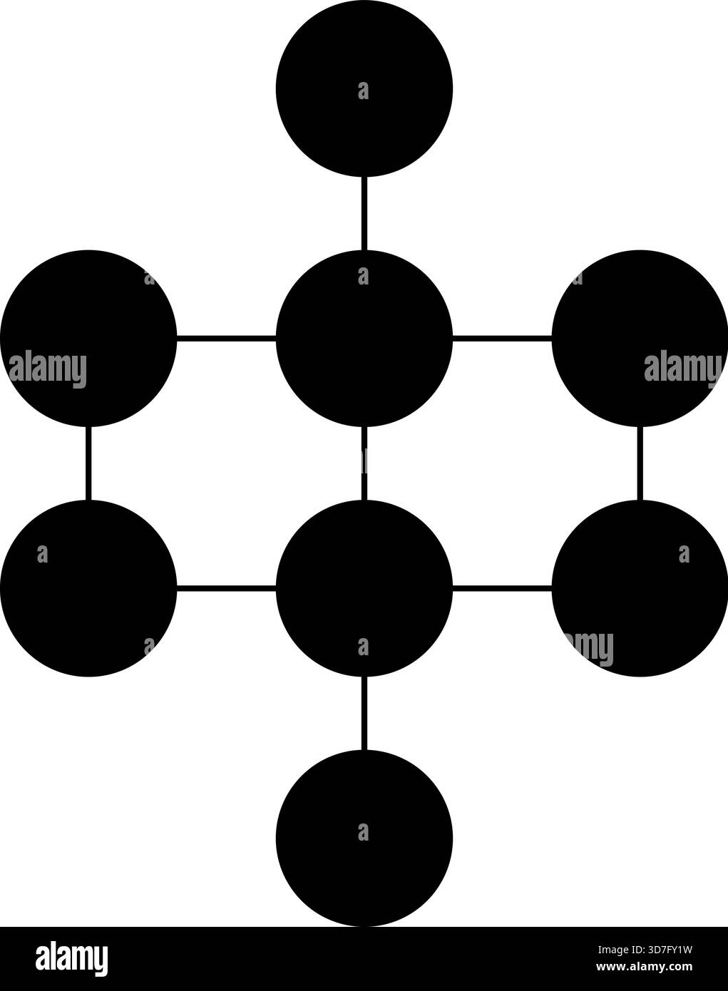 Modello simile al Web di nodi circolari che formano una composizione strutturata. Illustrazione Vettoriale