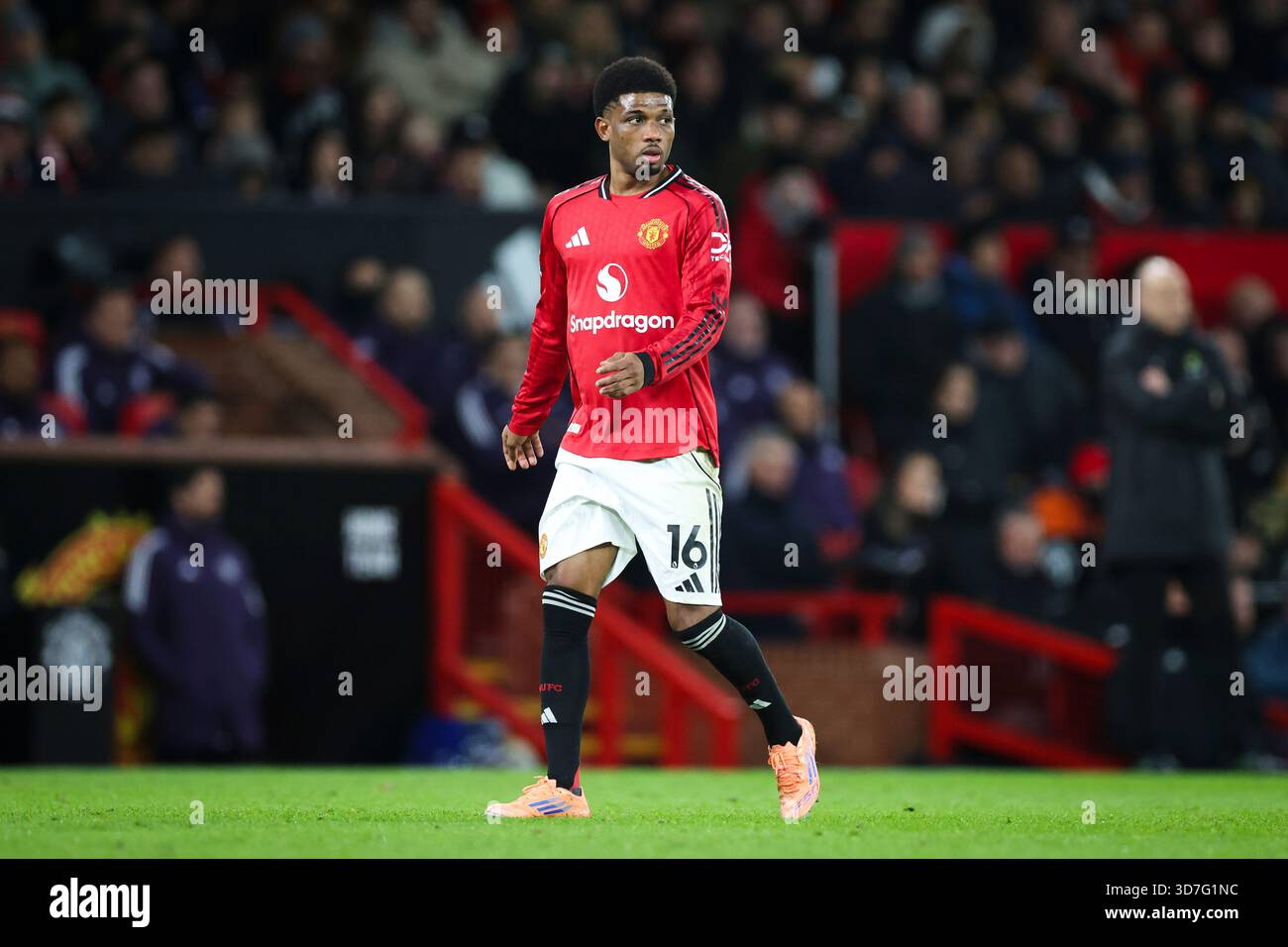 Manchester, Regno Unito. 24 novembre 2025. Amad Diallo (16 anni), centrocampista del Manchester United contro Everton Premier League, il 24 novembre 2025, all'Old Trafford, Manchester, Inghilterra. Credito: Phil Duncan/Every Second Media Credit: Every Second Media/Alamy Live News Foto Stock