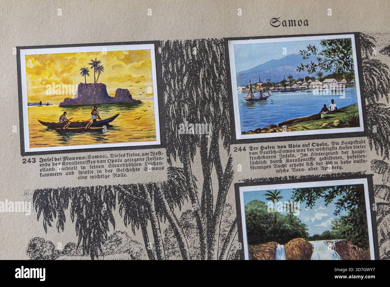Colonie tedesche. Isola Samoa Manono. Un'antologia pubblicata da Cigaretten-Bilderdienst Dresden dal 1936. Germania Foto Stock