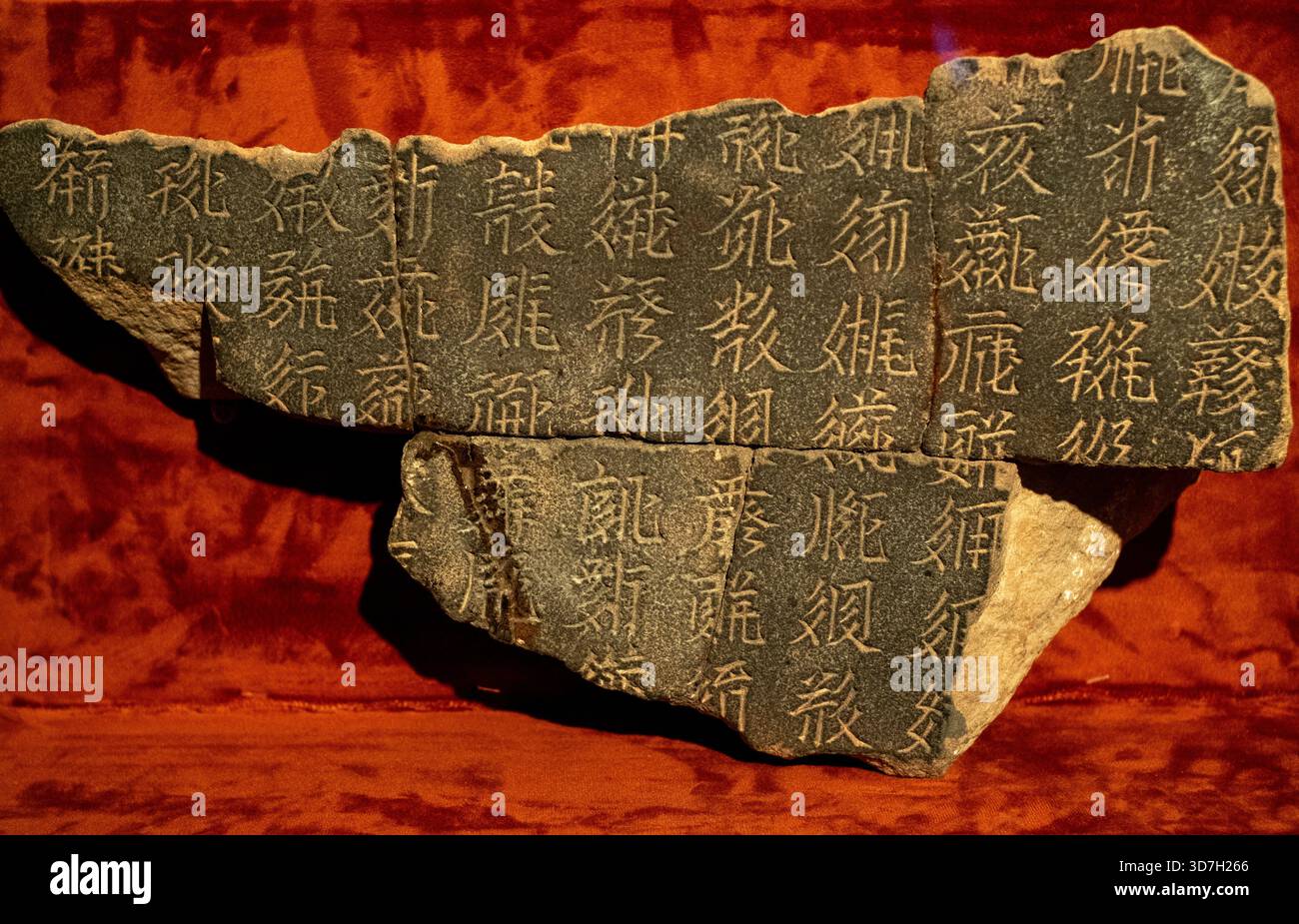 Stele frammentarie della Tomba Shou di Xixia Words. Foto Stock