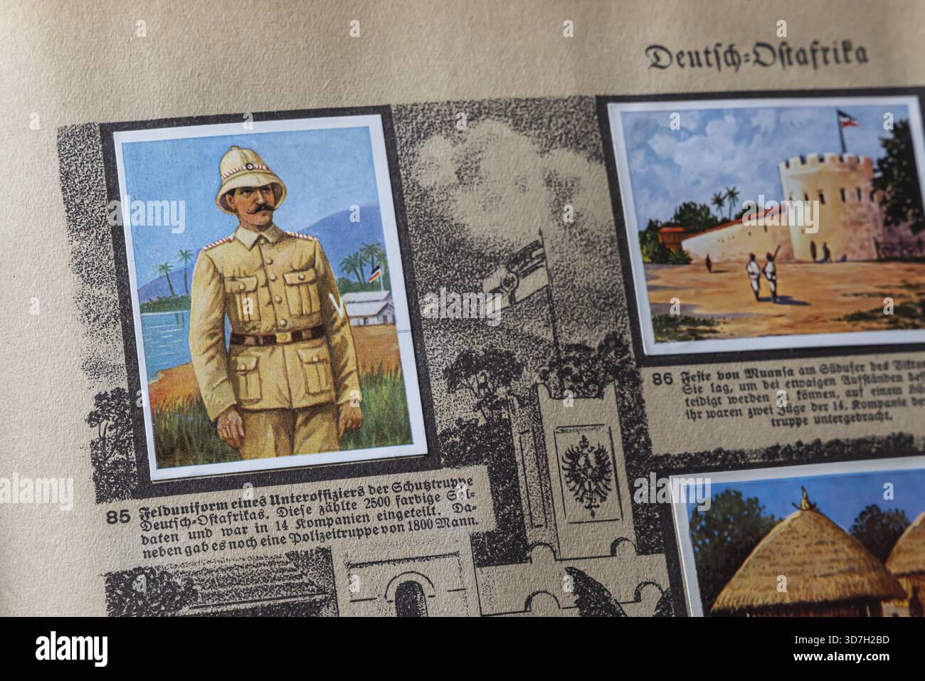 Colonie tedesche. Africa Orientale tedesca. Uniforme da campo di un sergente della Schutztruppe. Un'antologia pubblicata da Cigaretten-Bilderdienst Dresden Foto Stock