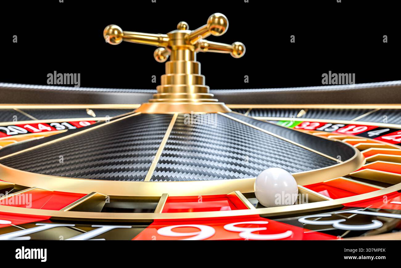 ruota della roulette con gioco d'azzardo 3d. Foto Stock