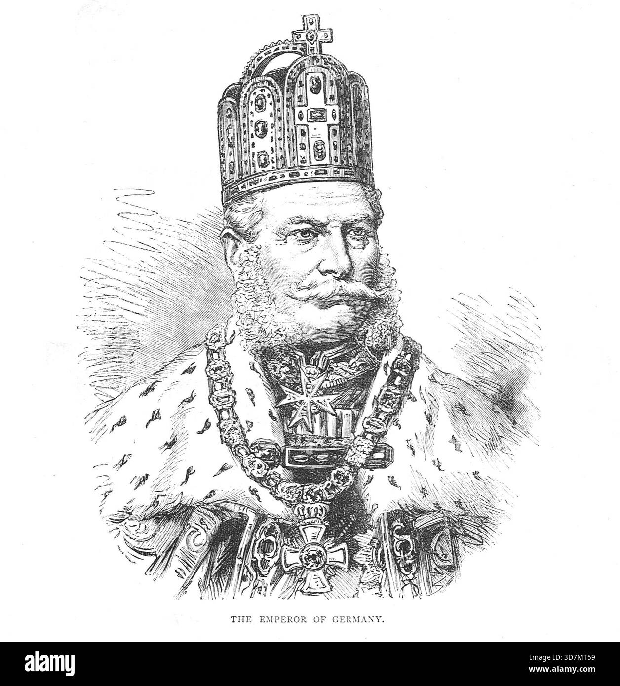 Guglielmo i, imperatore tedesco, Guglielmo i in tedesco, re di Prussia e primo imperatore tedesco, e primo capo di stato di una Germania unita dopo la vittoria nella guerra franco-prussiana. Foto Stock