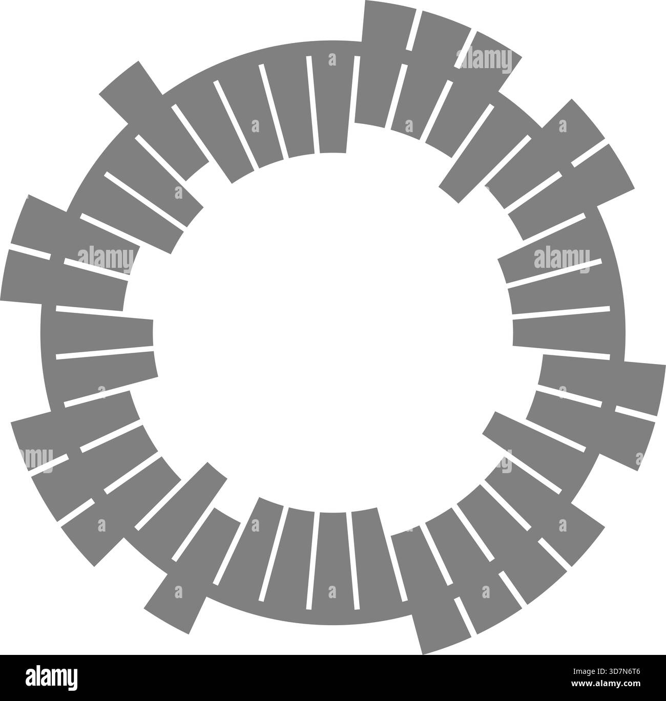 Il framework basato su ciambella assembla divisioni circolari modulari che mostrano una configurazione radiale bilanciata dei dati. Illustrazione Vettoriale