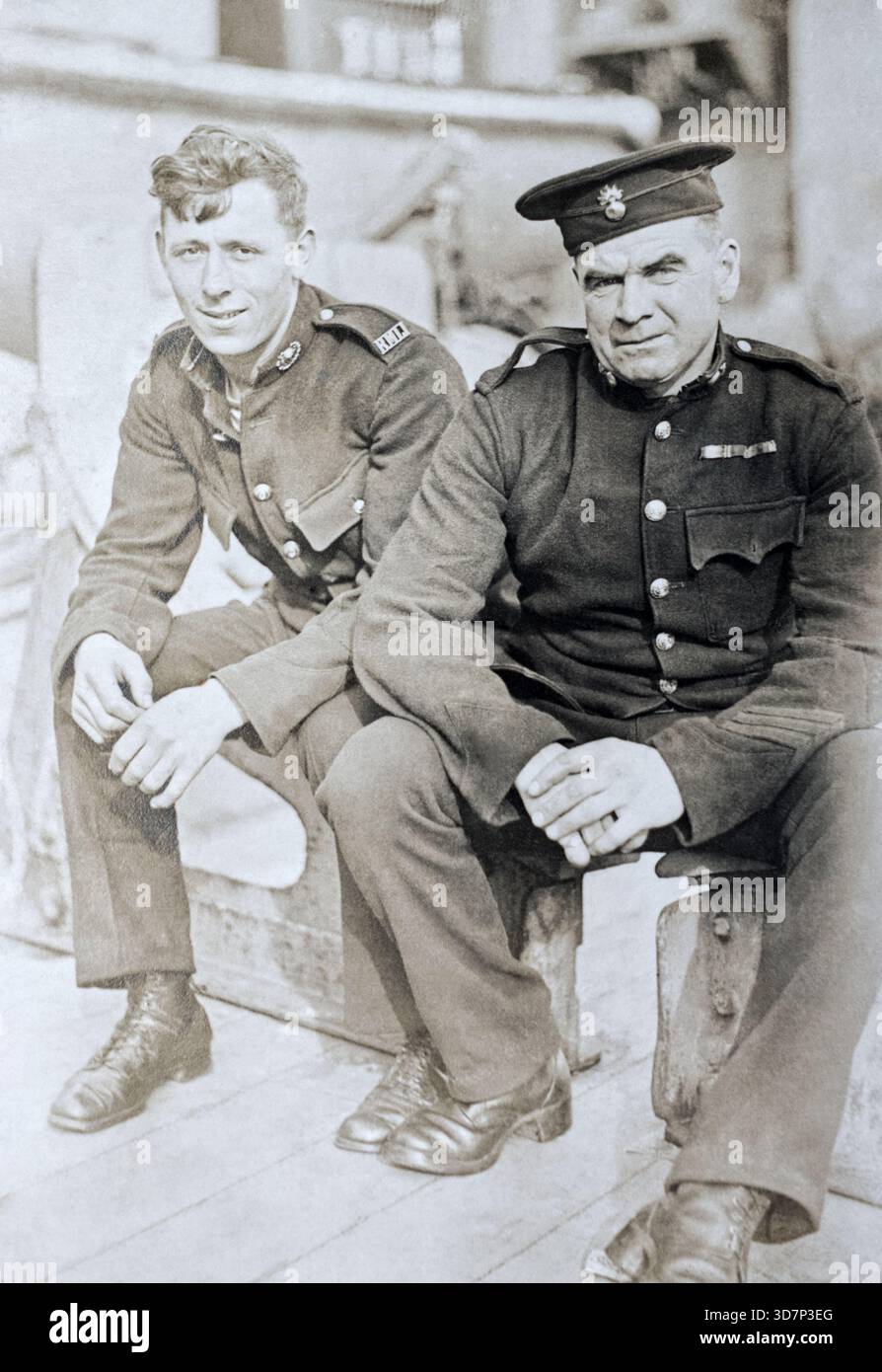 Marine della Royal Marine Light Infantry e Royal Marine Artillery alla fine della prima guerra mondiale. Foto Stock