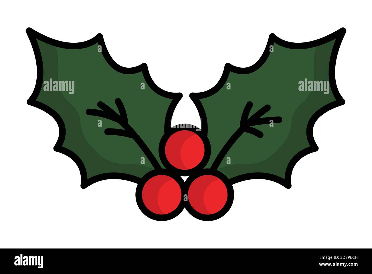 Icona Mistletoe. stile icona colorata. icona relativa al natale. illustrazione vettoriale degli elementi natalizi Illustrazione Vettoriale