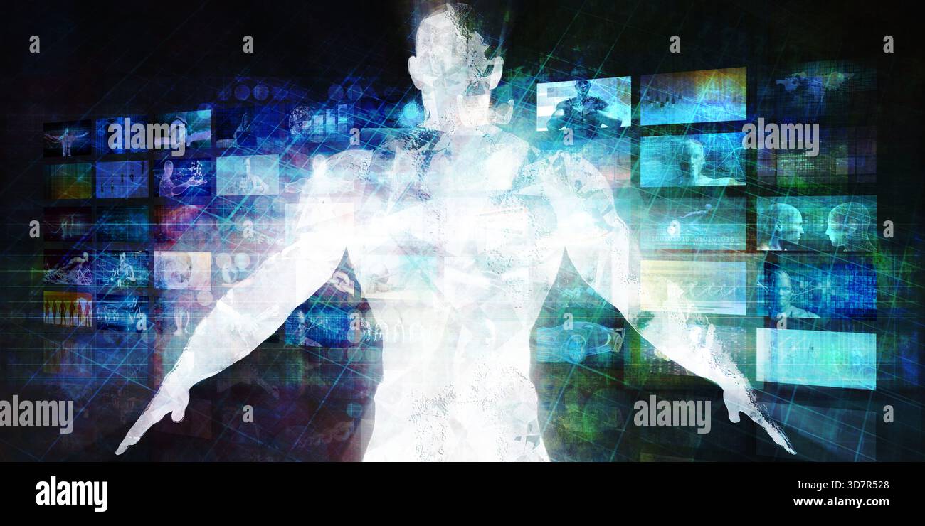 Contenuto multimediale digitale consegna online come arte Foto Stock