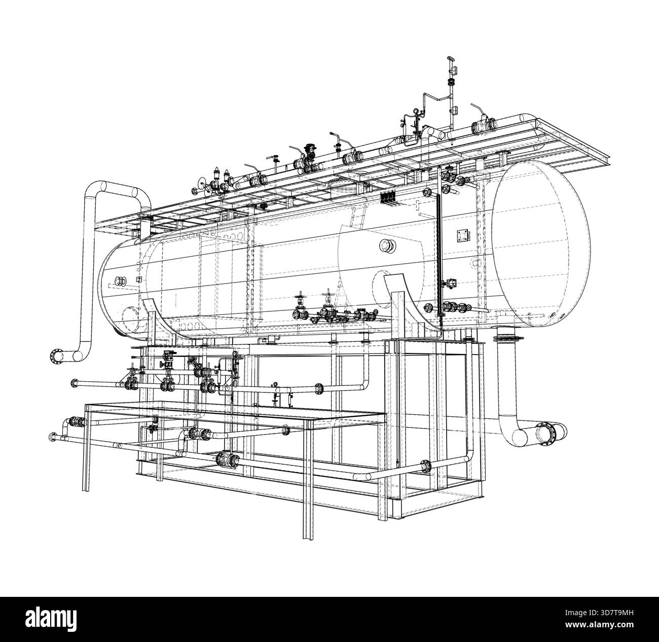 Progettazione di strutture a reticolo per apparecchiature industriali. Vettore Illustrazione Vettoriale
