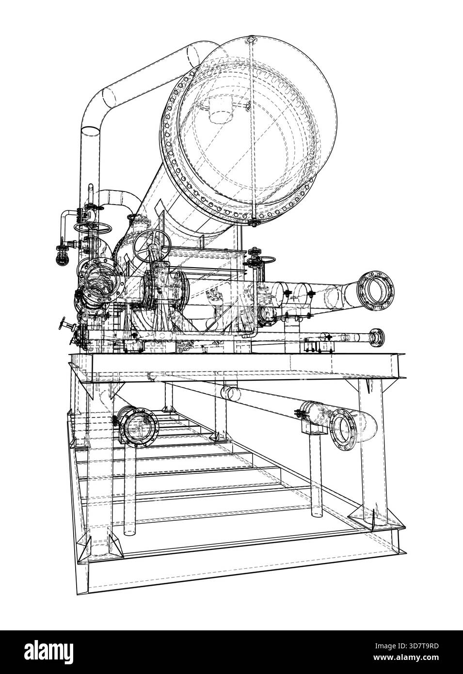 Progetto delle macchine industriali. Vettore Illustrazione Vettoriale