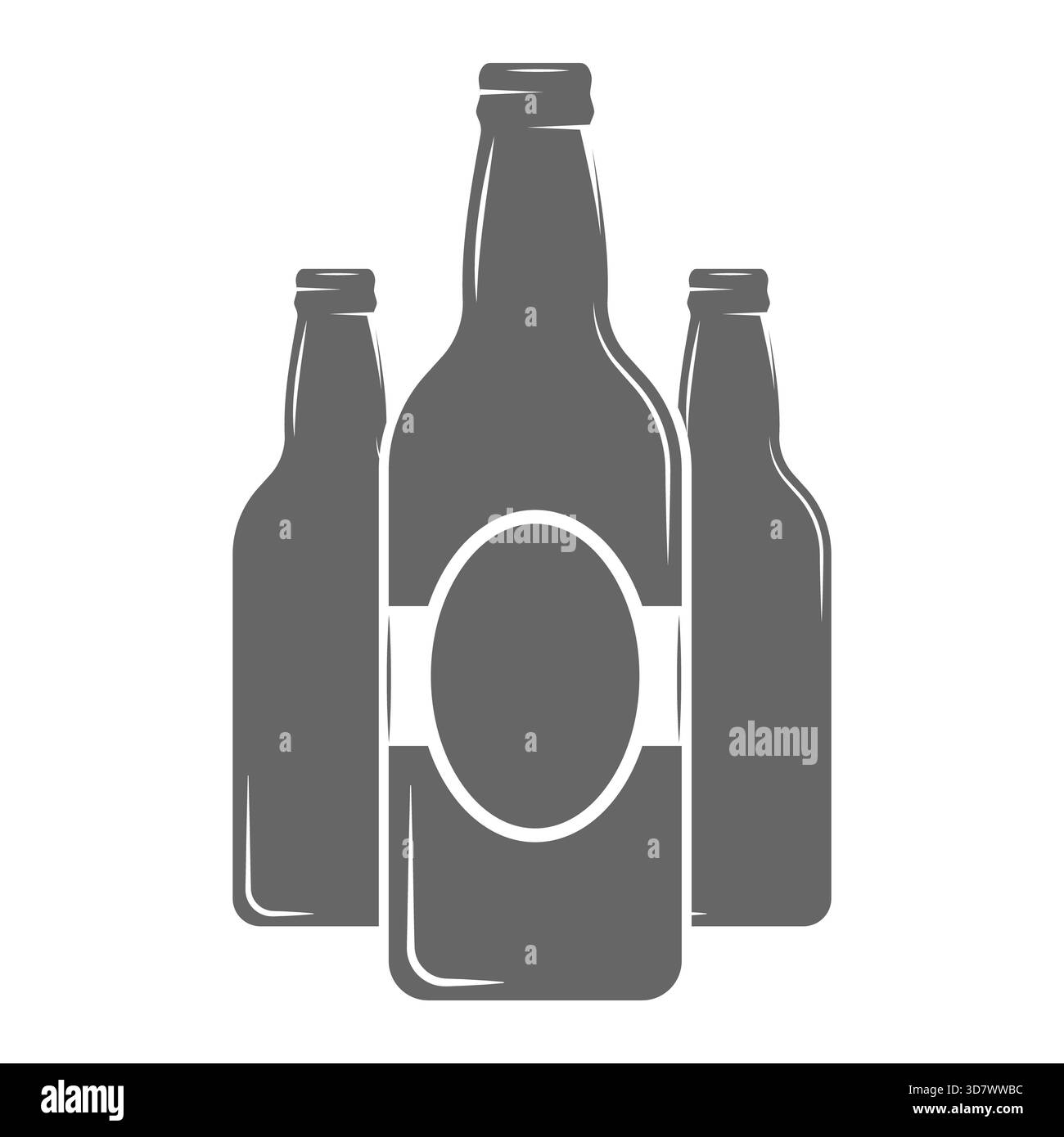 Set di icone bicolore della birra artigianale. illustrazione. Contiene frecce con punta di luppolo, nastro, bottiglie, tazze, fusti, luppolo, mano con luppolo... Punto 2 Foto Stock