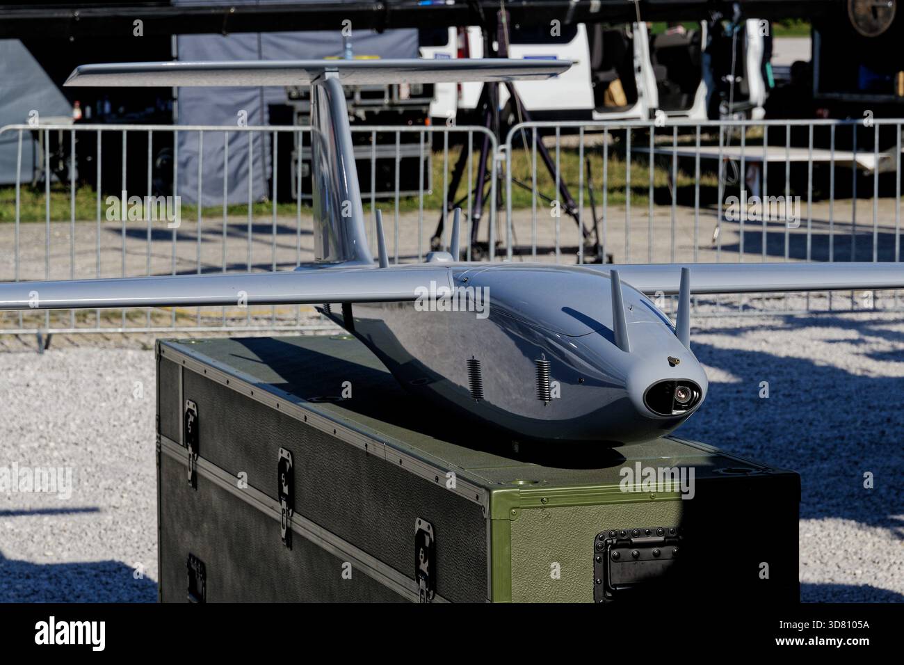 UAV visualizzato durante la giornata delle forze Armate. Foto Stock