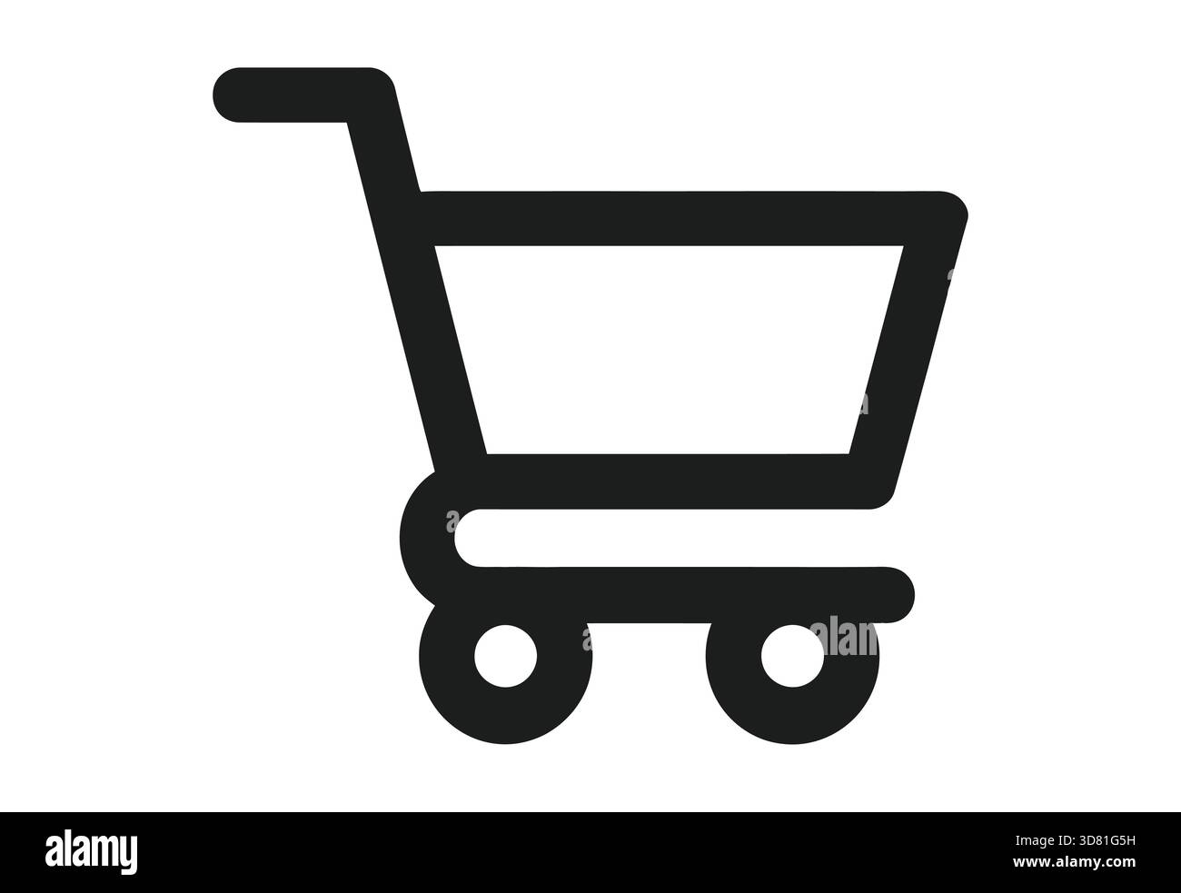 Semplice icona nera del carrello su sfondo bianco Illustrazione Vettoriale