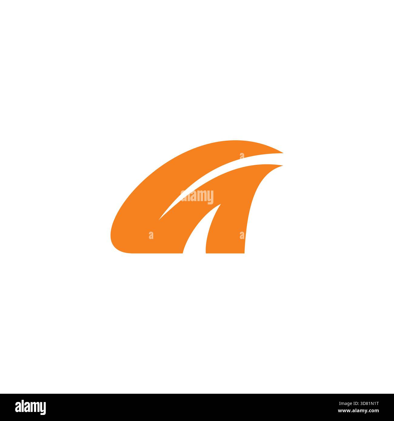 letter a minuscolo semplice curva swoosh movimento vettoriale logo Illustrazione Vettoriale