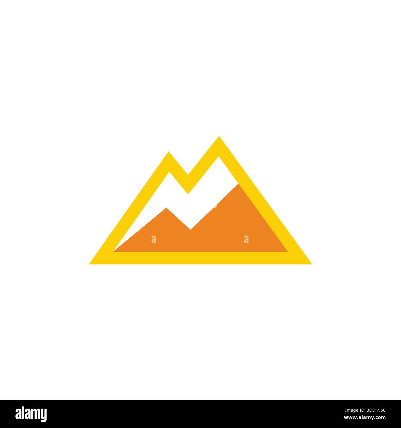 logo vettoriale simbolo energetico di montagna in oro giallo Illustrazione Vettoriale