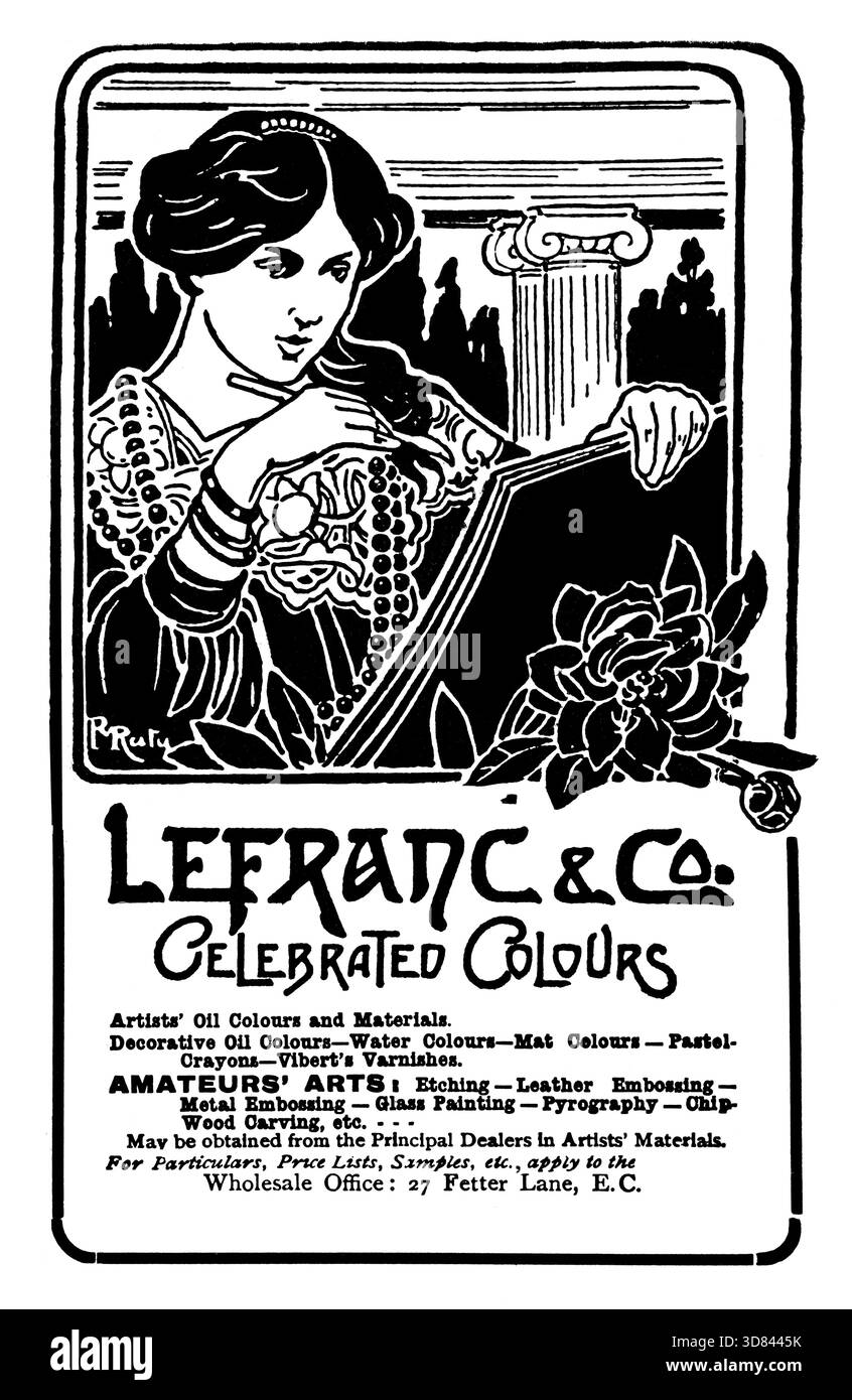 1910 Lefranc & Co, celebri artisti di colori, pubblicita' di pittura ad olio dalla rivista Studio Foto Stock